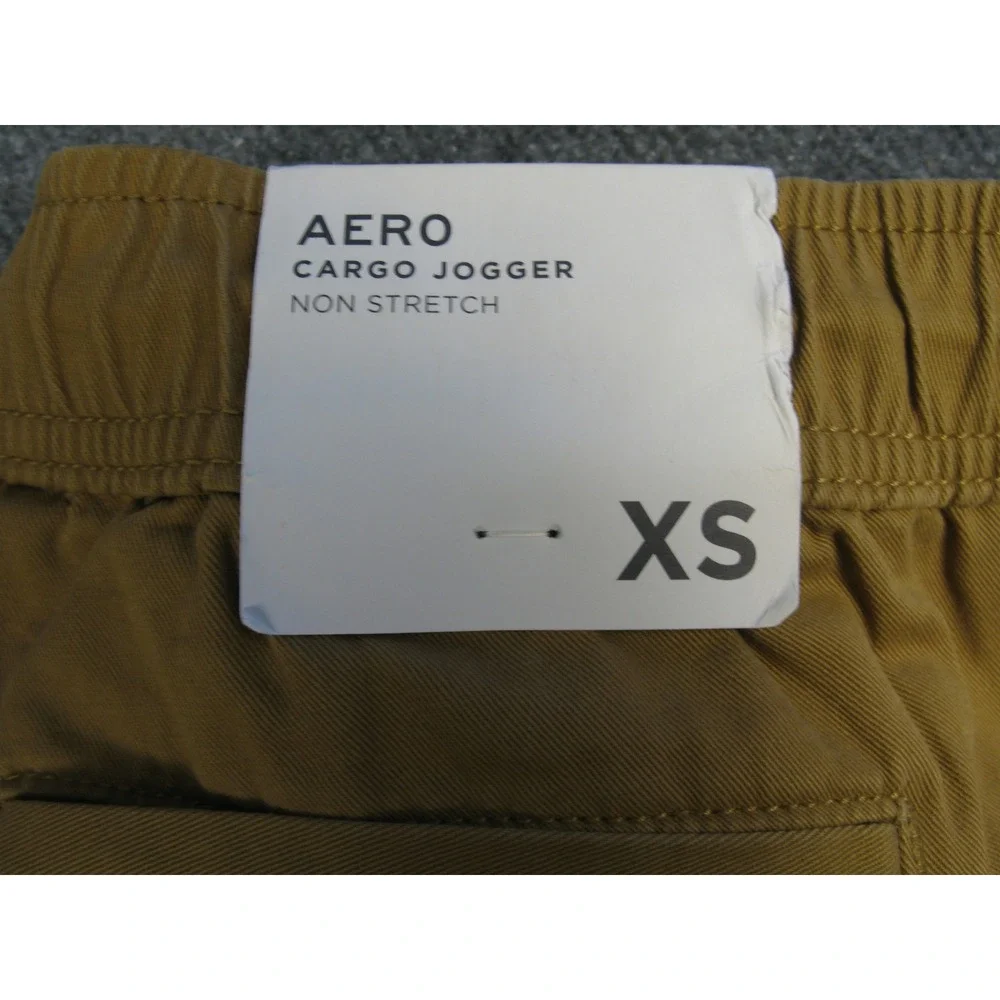 Aeropostale Mens Cargo Jogger Pants Tan Khaki Non Stretch Cotton XS New 2054‎